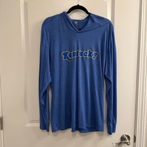 Kentucky Womens Shirt Large Blue Kentucky Hooded Long Sleeve Stretch